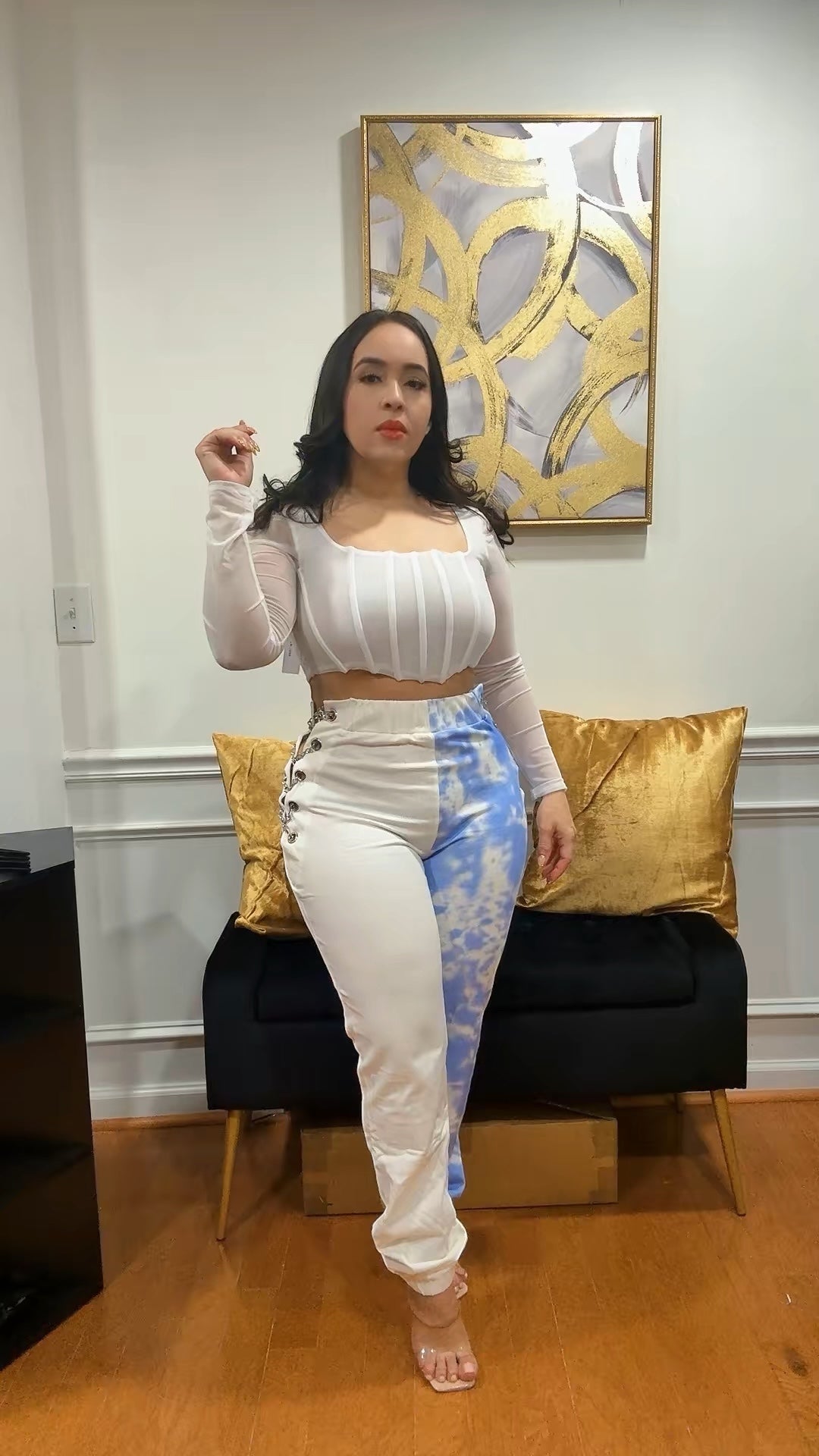Love pants white-blue