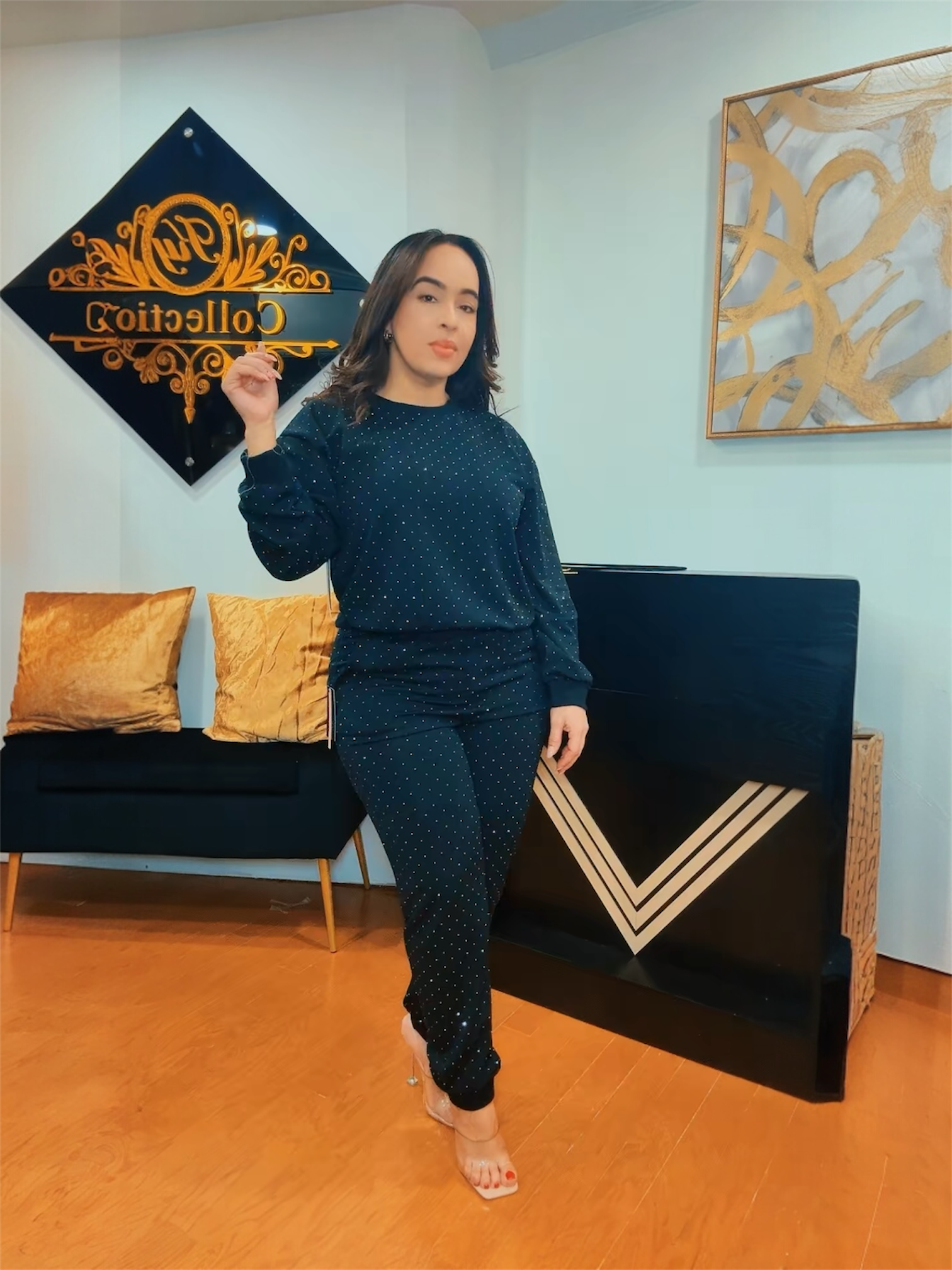 Black pants set