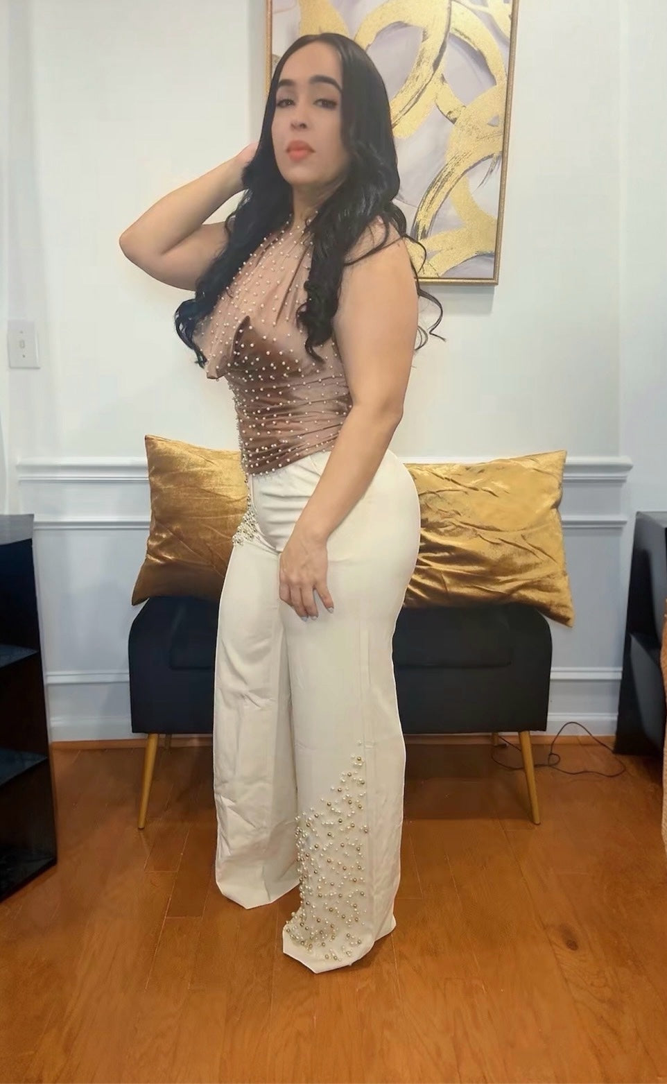 Pearl pants beige