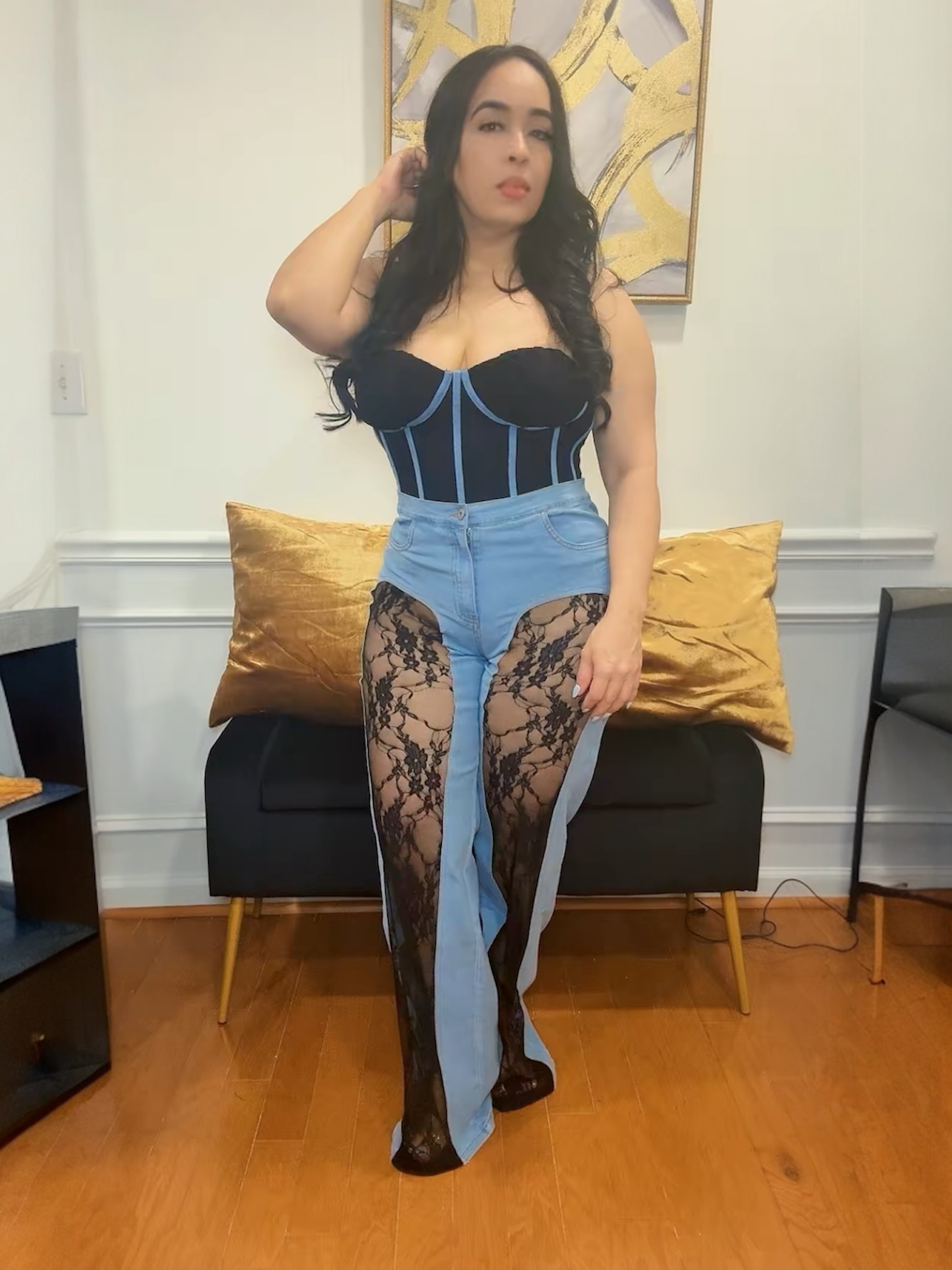 Denim black set