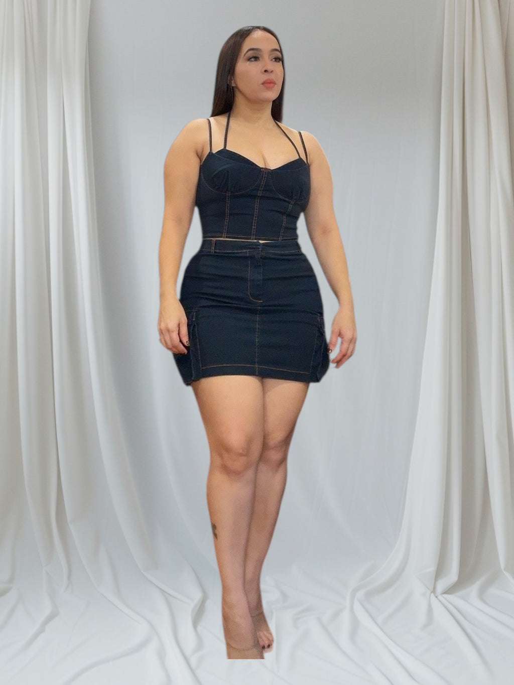 Conjunto Falda Vaquera Corta
